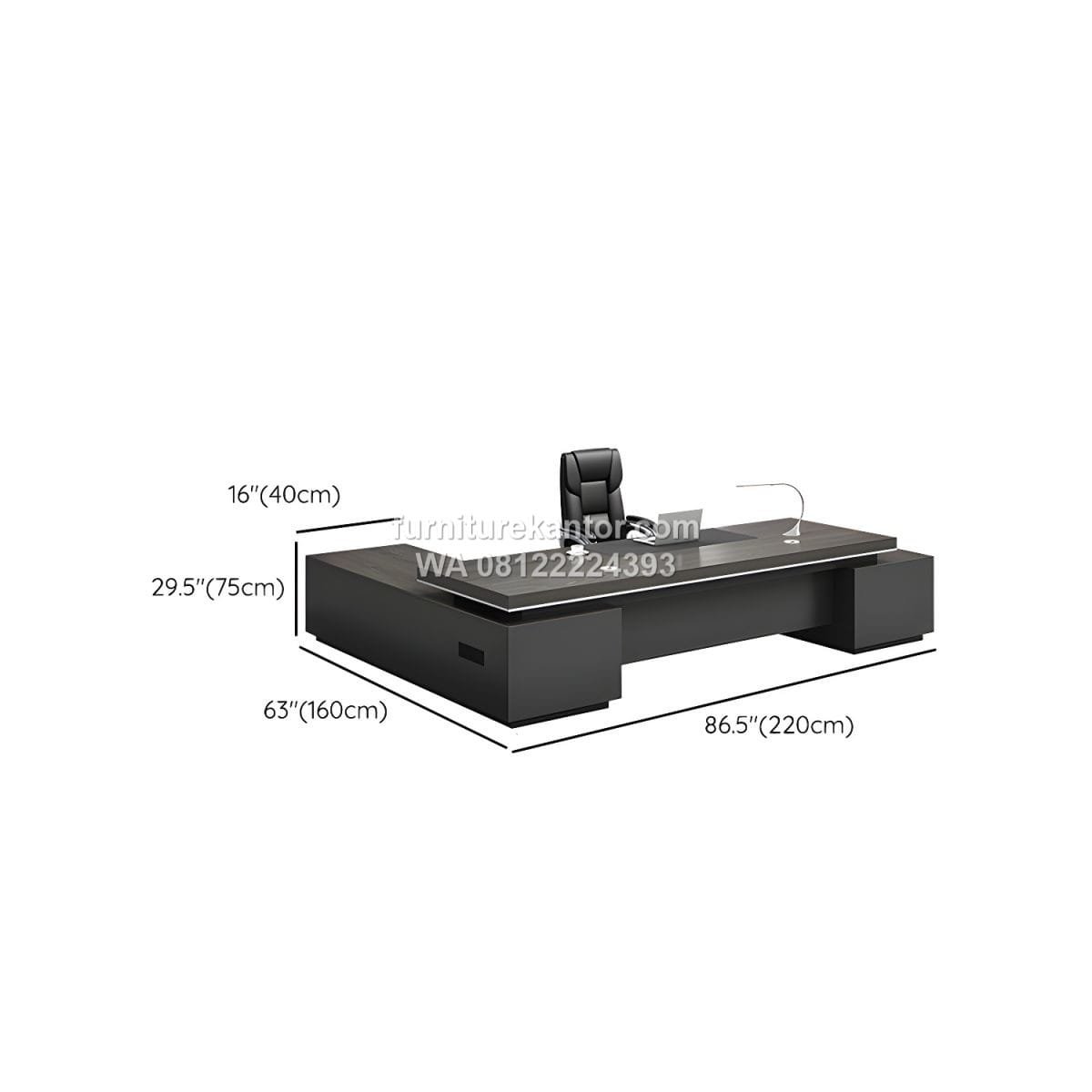 Meja Direktur Elegan Dengan Credenza Minimalis - Image 3