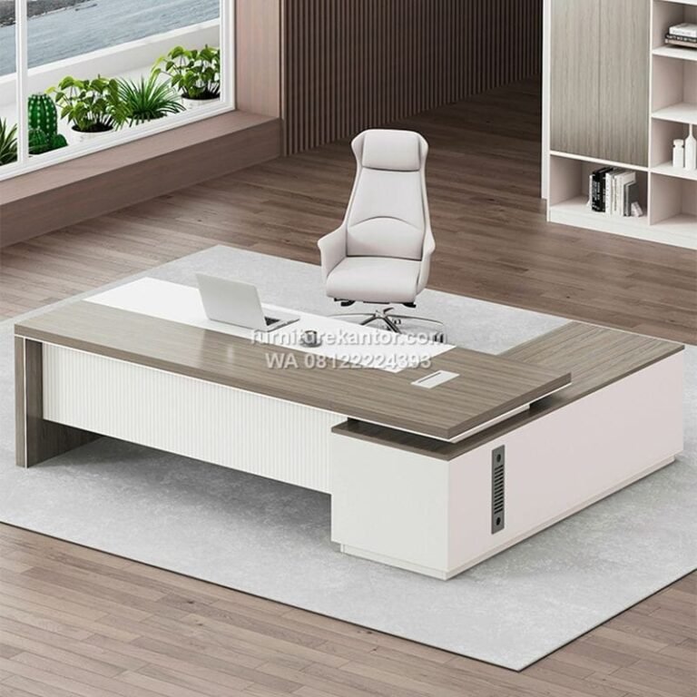 Meja Direktur Elegan Gaya Kontemporer L Shape
