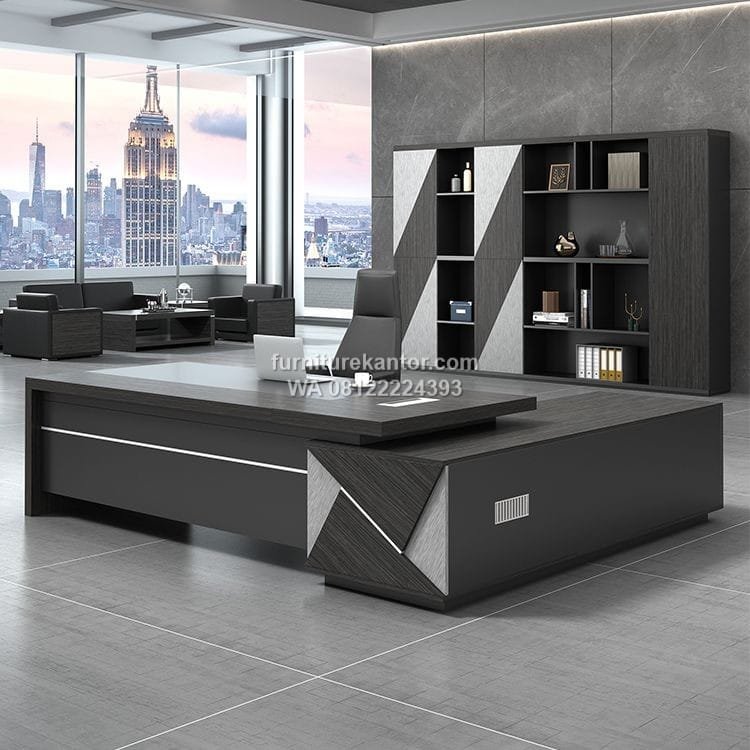 Meja Direktur Executive Dengan Storage Samping Premium - Image 2