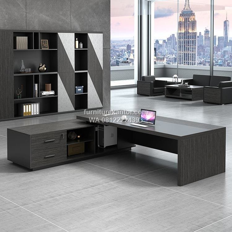 Meja Direktur Executive Dengan Storage Samping Premium - Image 3