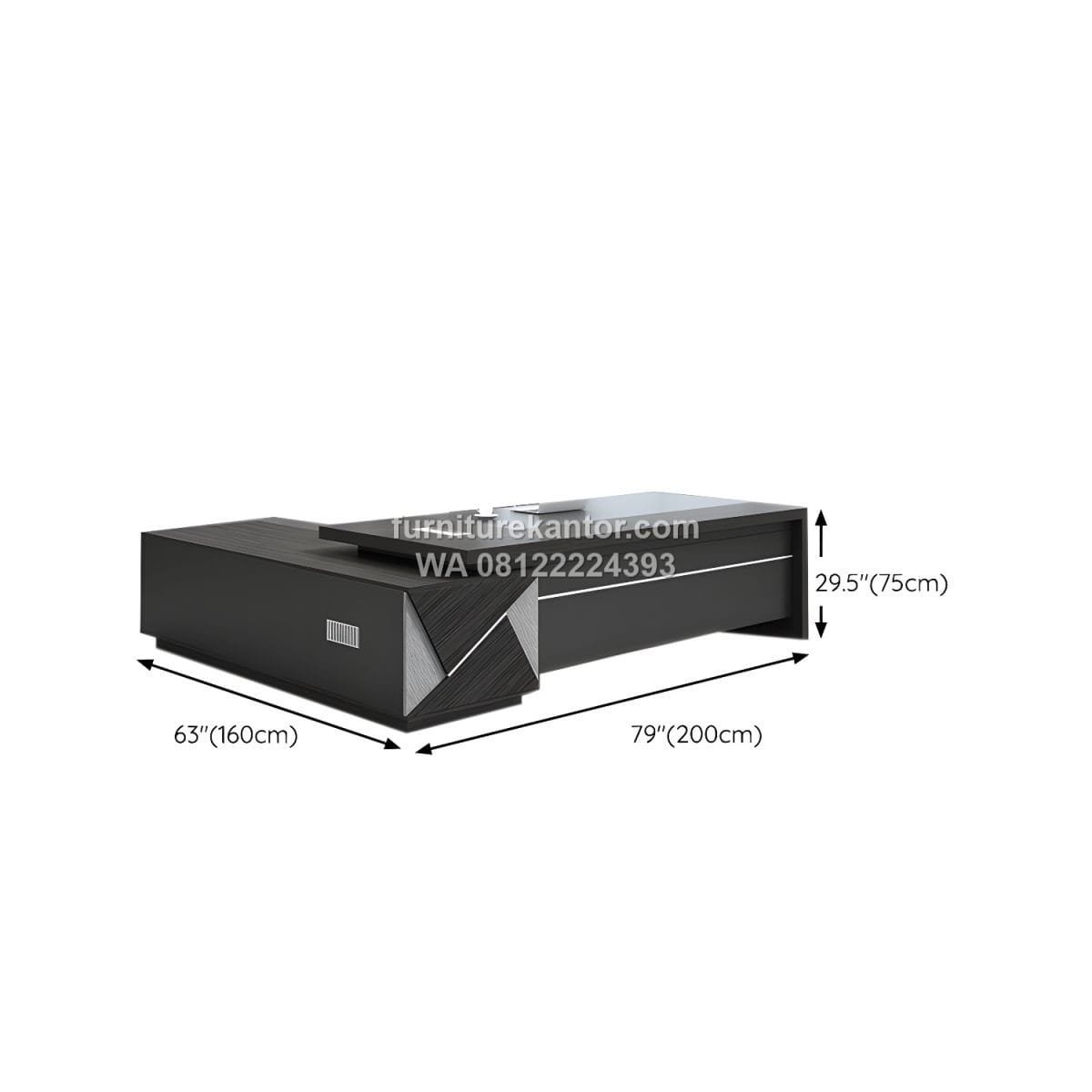 Meja Direktur Executive Dengan Storage Samping Premium - Image 5