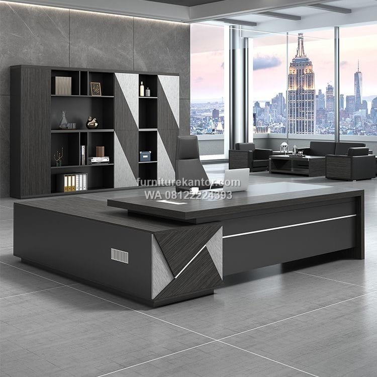 Meja Direktur Executive Dengan Storage Samping Premium
