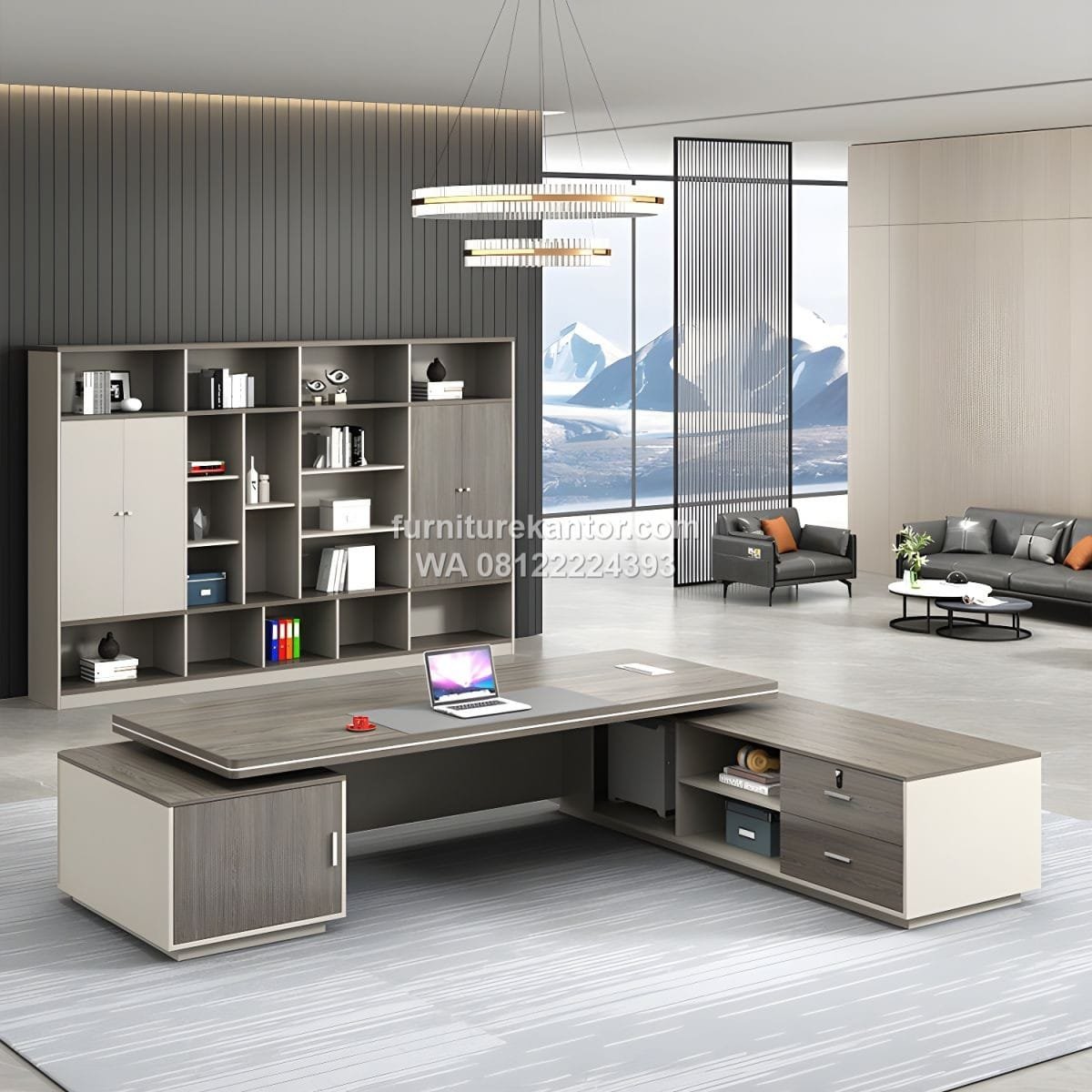 Meja Direktur Executive Finishing Matte Minimalis Modern - Image 3