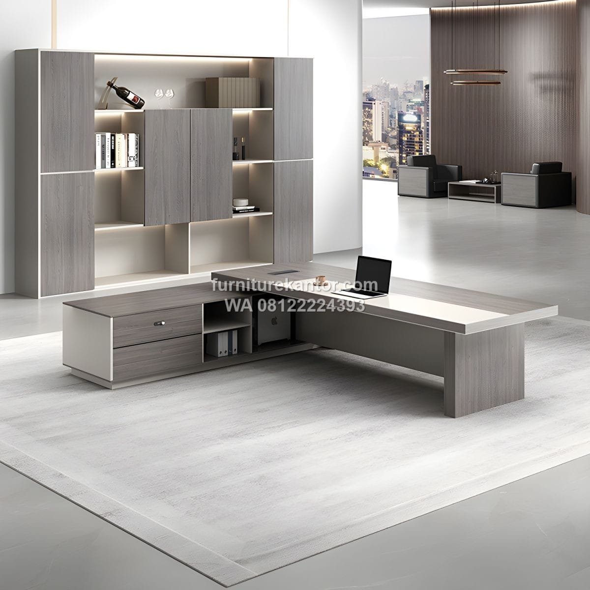 Meja Direktur Executive HPL Premium Desain L Shape - Image 3