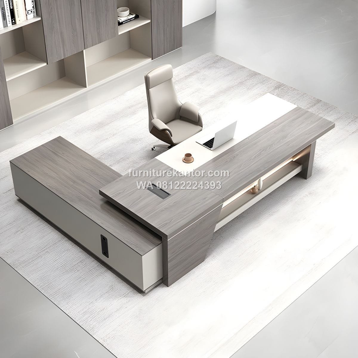 Meja Direktur Executive HPL Premium Desain L Shape - Image 4