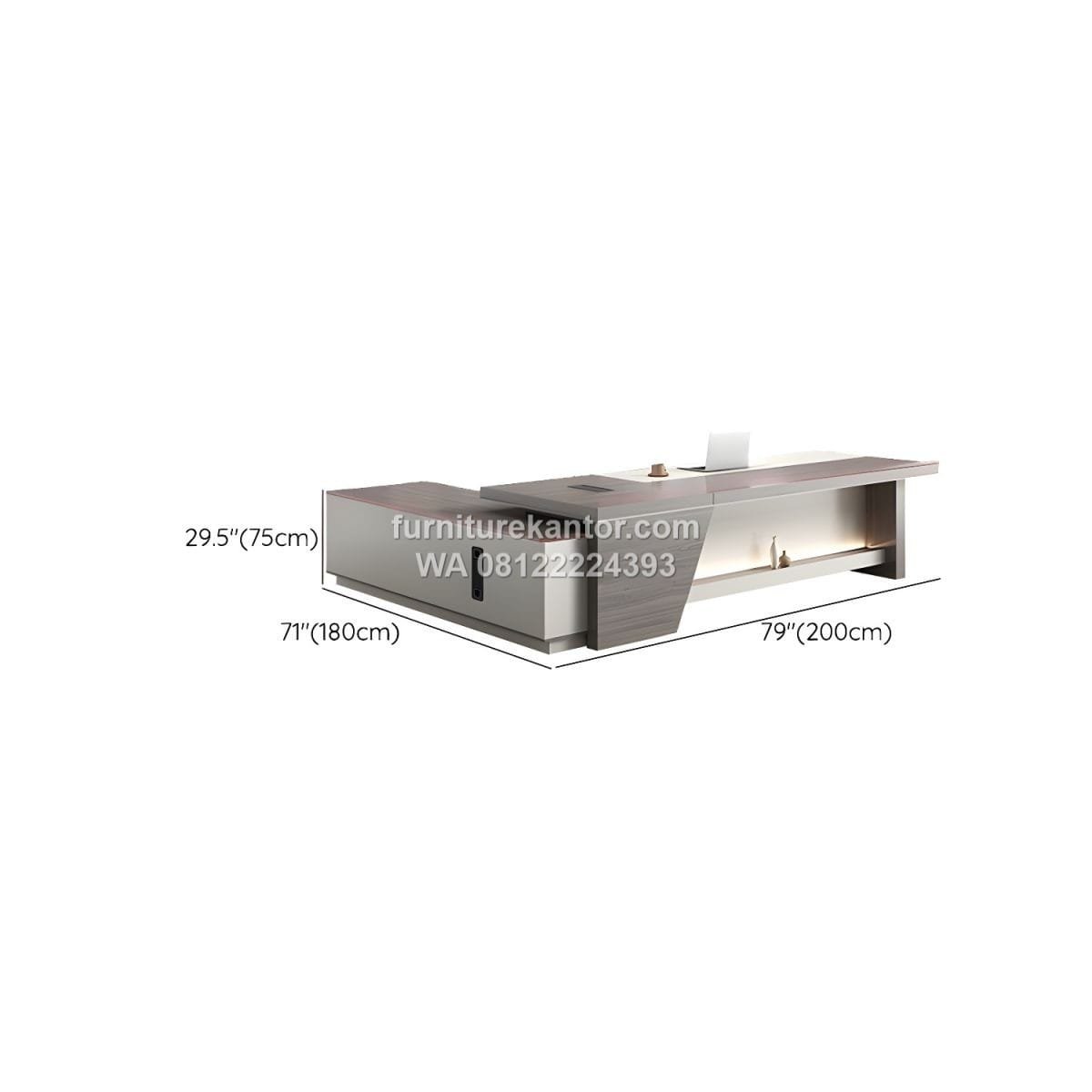 Meja Direktur Executive HPL Premium Desain L Shape - Image 5