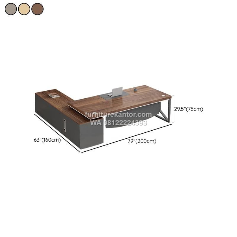 Meja Direktur Executive Model Sudut Minimalis Premium - Image 3
