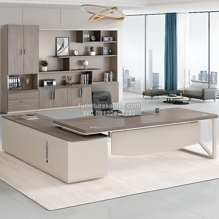 Meja Direktur Executive Model Sudut Minimalis Premium