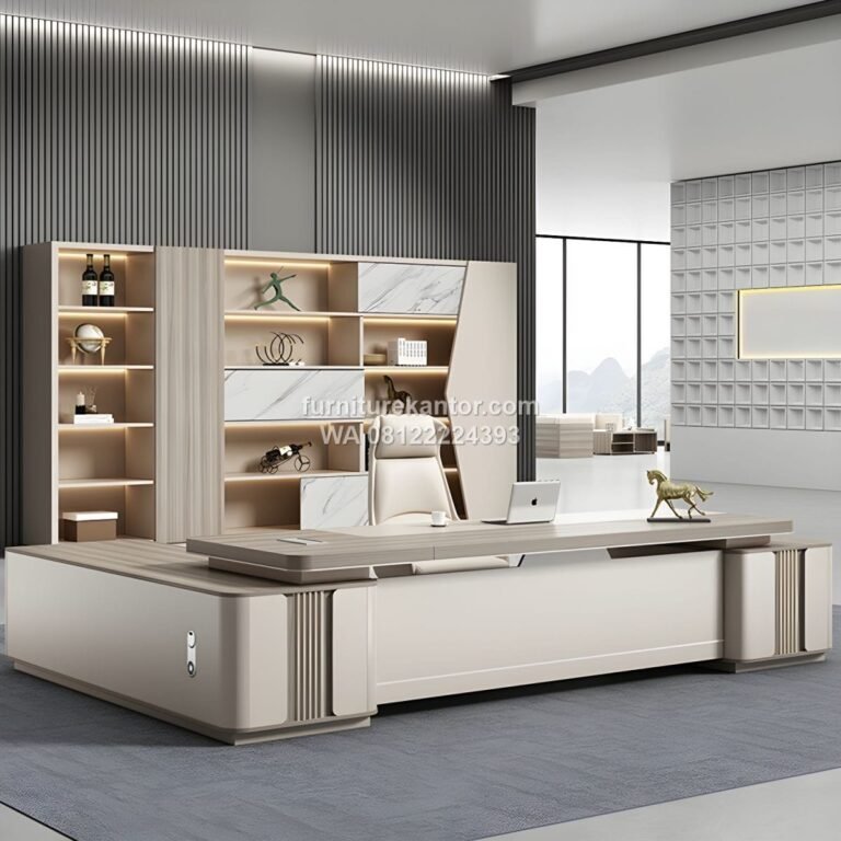 Meja Direktur Executive Plywood Berkualitas Finishing HPL Modern