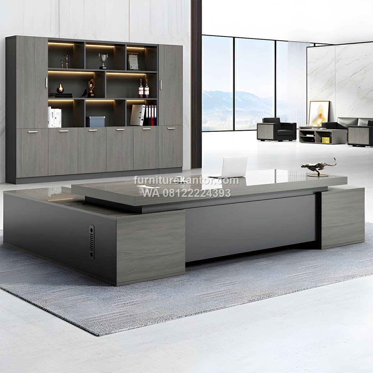 Meja Direktur Kantor Finishing HPL Glossy Mewah - Image 4