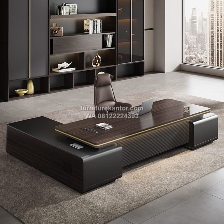 Meja Direktur Kantor Mewah Modern L Shape