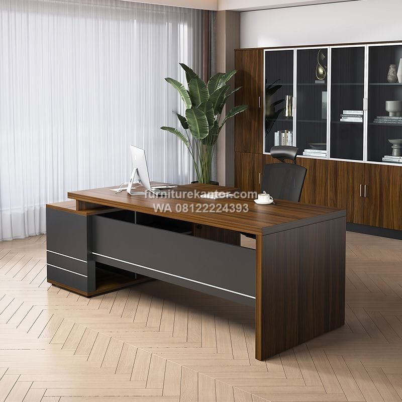 Meja Direktur Mewah Motif Kayu Minimalis Kontemporer - Image 2