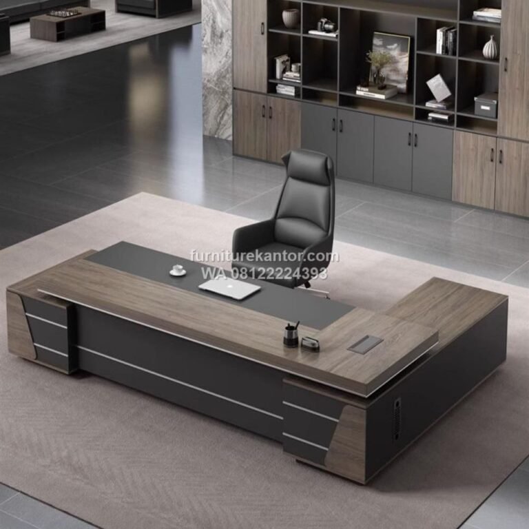 Meja Direktur Minimalis L Shape Elegan Desain Modern