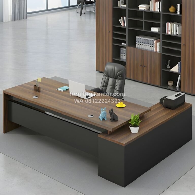 Meja Direktur Minimalis Modern L Shape Terbaru