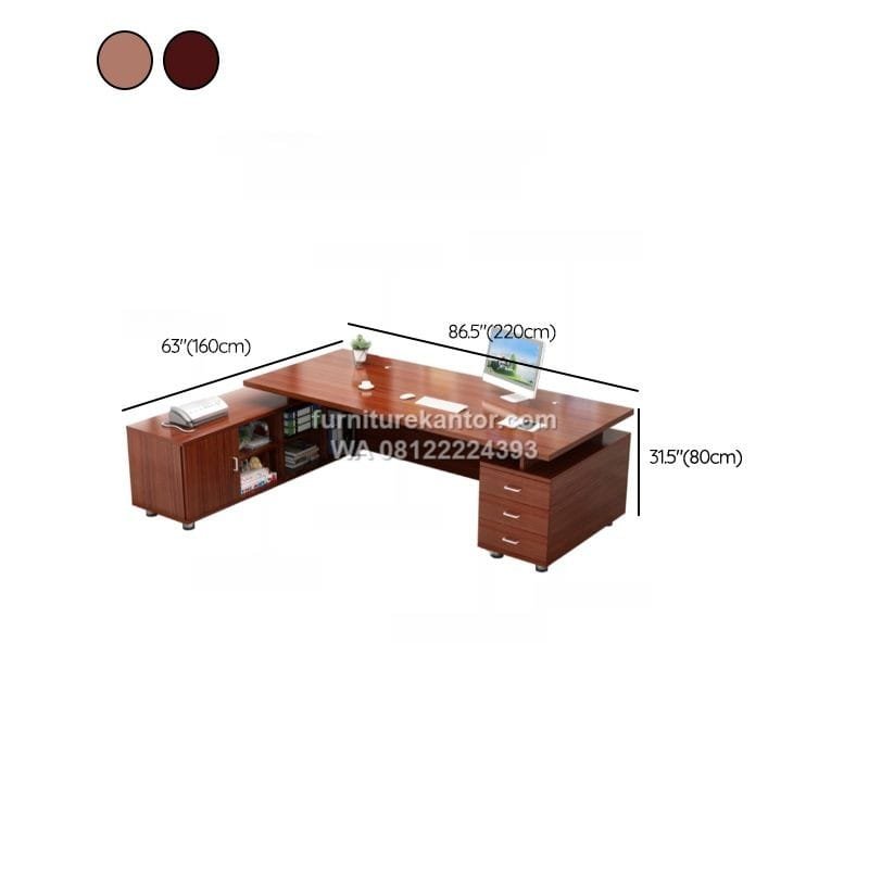Meja Direktur Minimalis Ruang Eksekutif Modern Premium - Image 5