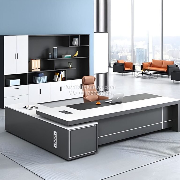 Meja Direktur Minimalis Scandinavian Plywood HPL Premium