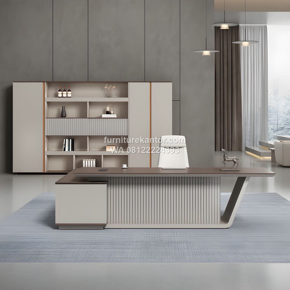 Meja Direktur Modern Elegan Premium L Shape - Image 3