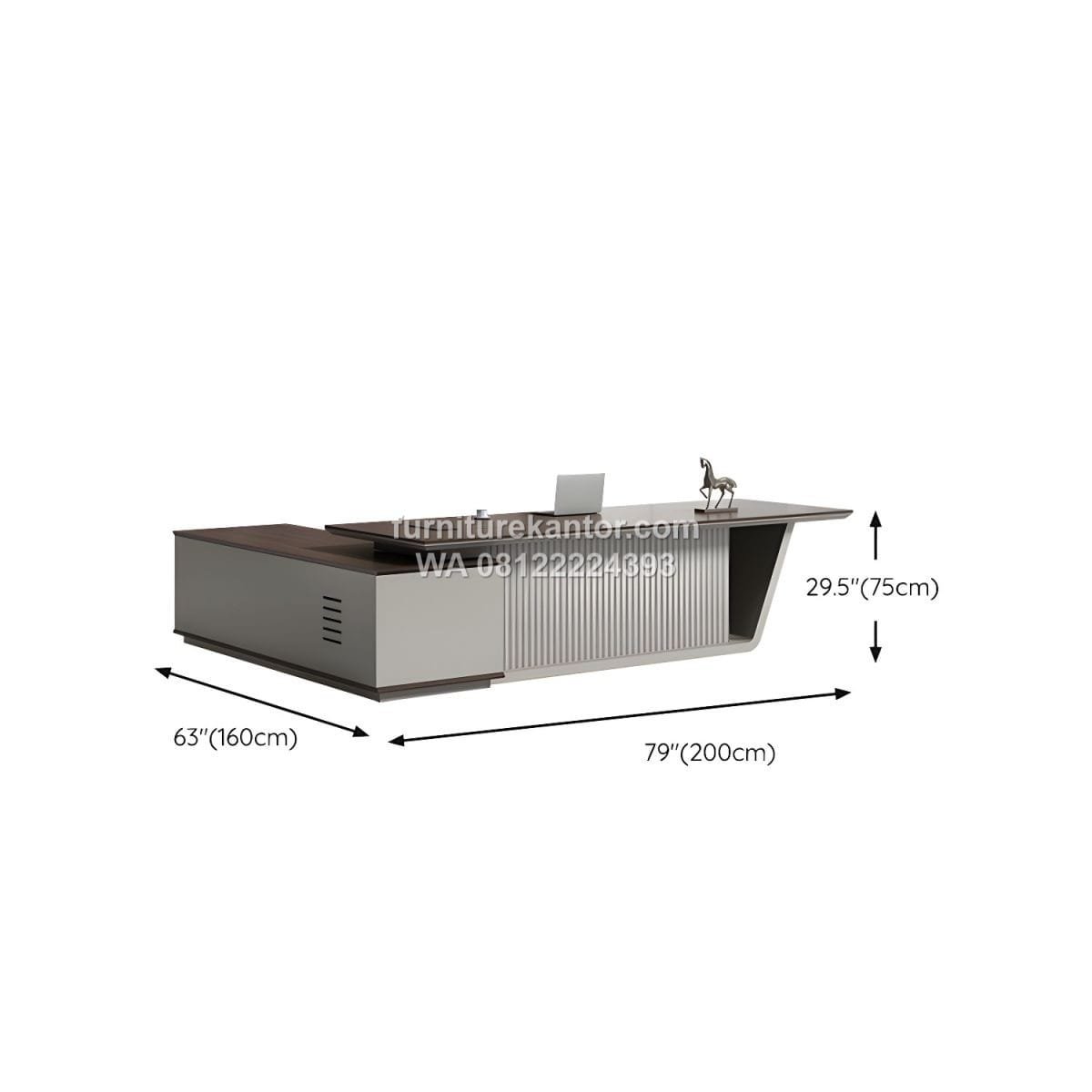 Meja Direktur Modern Elegan Premium L Shape - Image 4