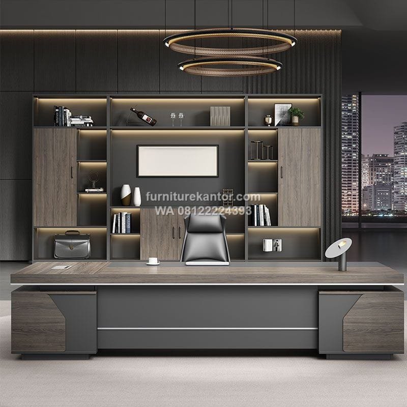 Meja Direktur Plywood HPL Motif Kayu Natural - Image 2