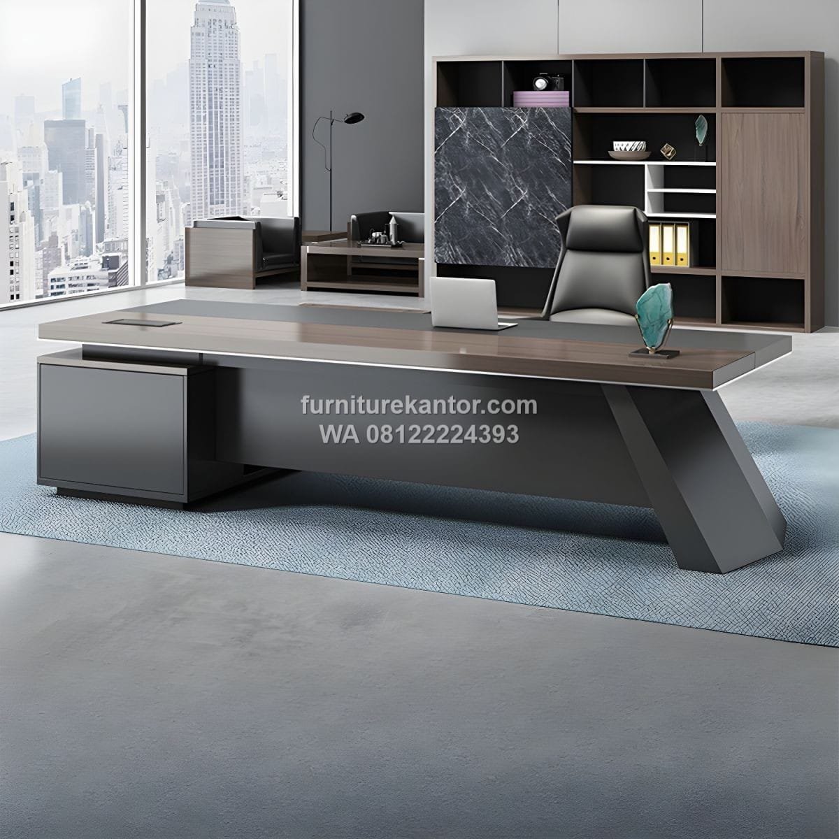 Meja Direktur Premium Model Minimalis L Shape - Image 2