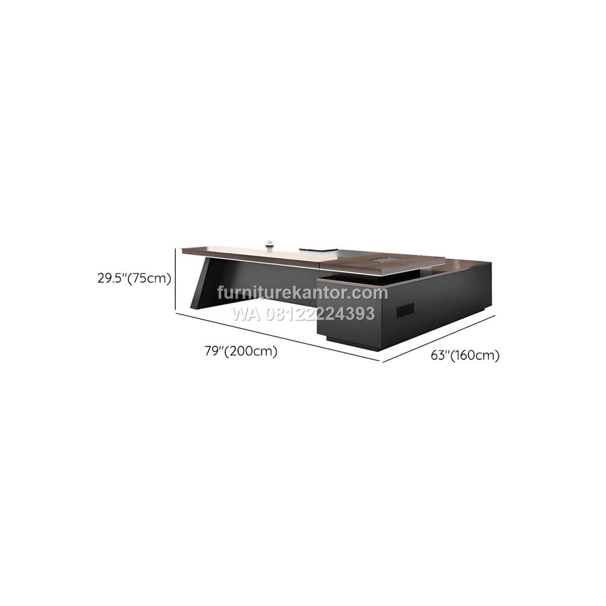 Meja Direktur Premium Model Minimalis L Shape - Image 5