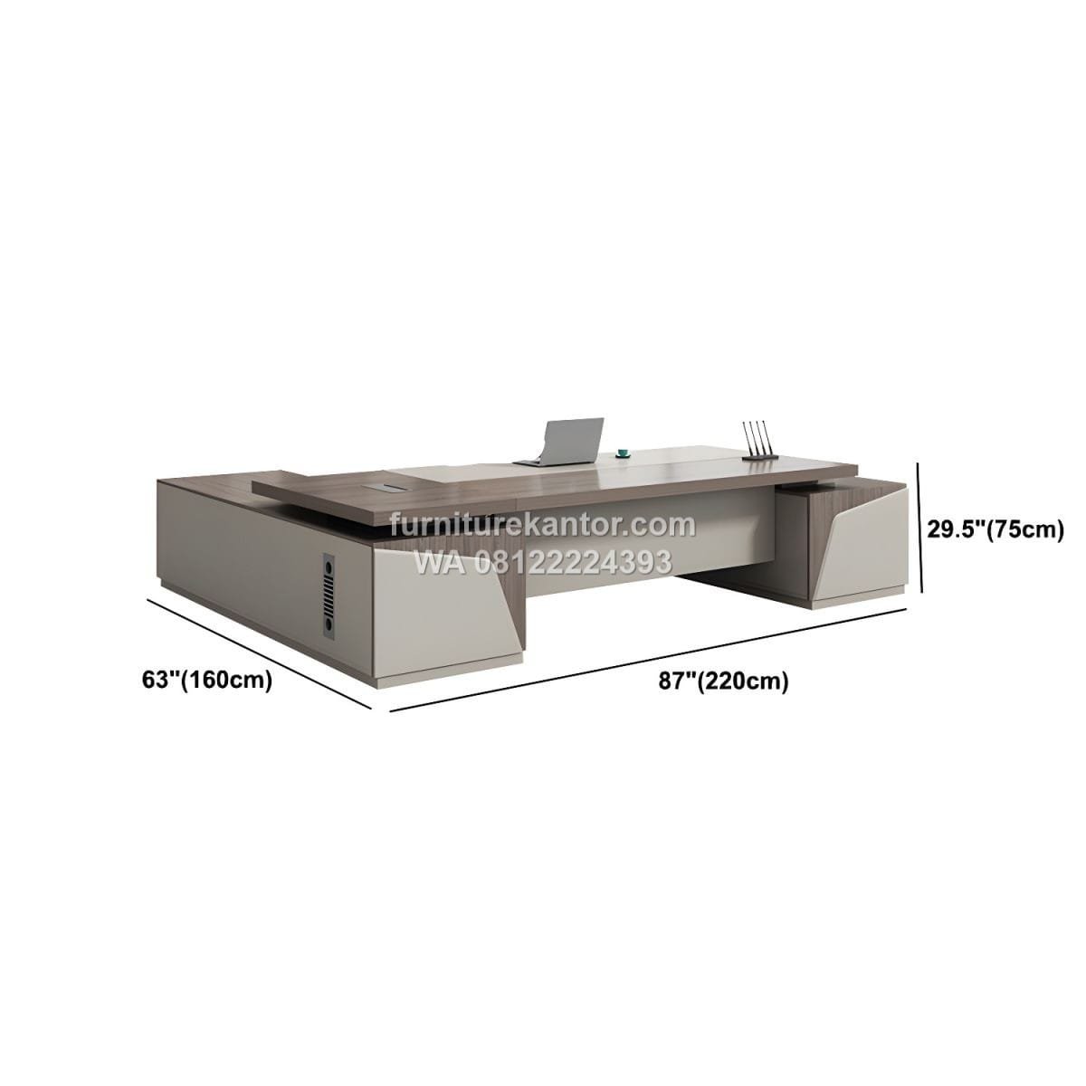 Meja Kantor Direktur Minimalis Modern L Shape Terbaru - Image 4