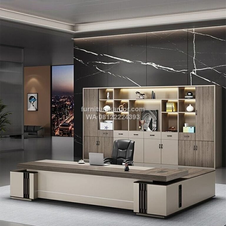 Meja Kantor Direktur Premium Gaya Contemporary Minimalis Elegan