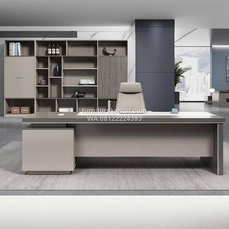 Meja Kantor Eksekutif dengan Laci Desain Bentuk L - Image 4