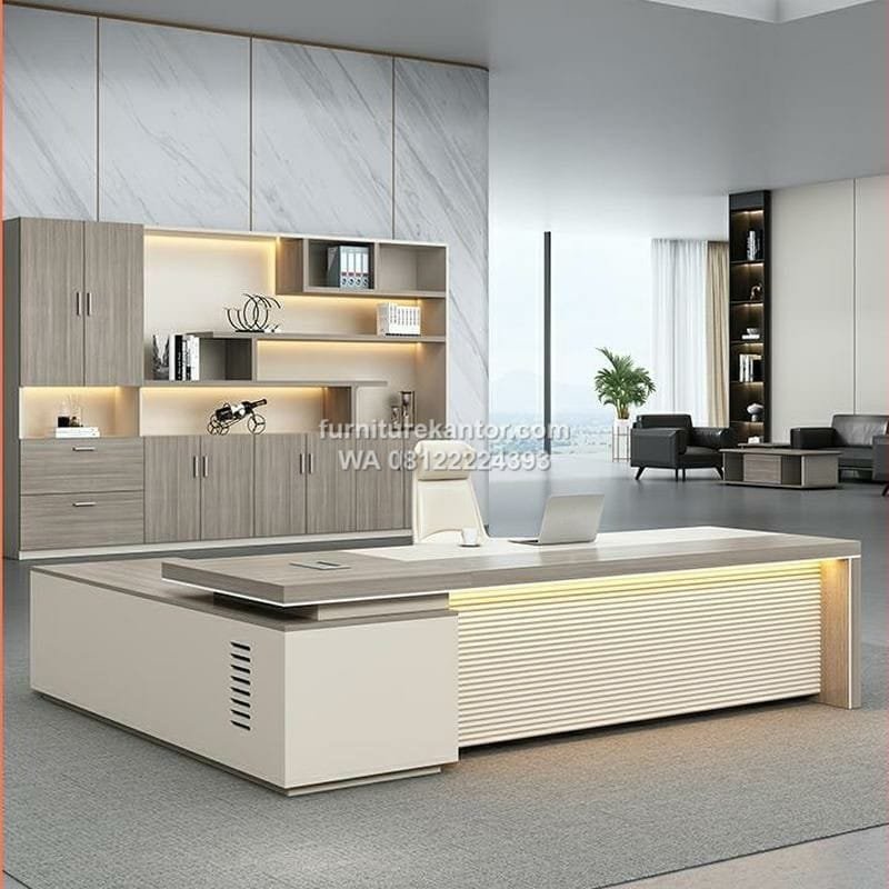 Meja Kerja Direktur Pimpinan Finishing HPL Premium - Image 3