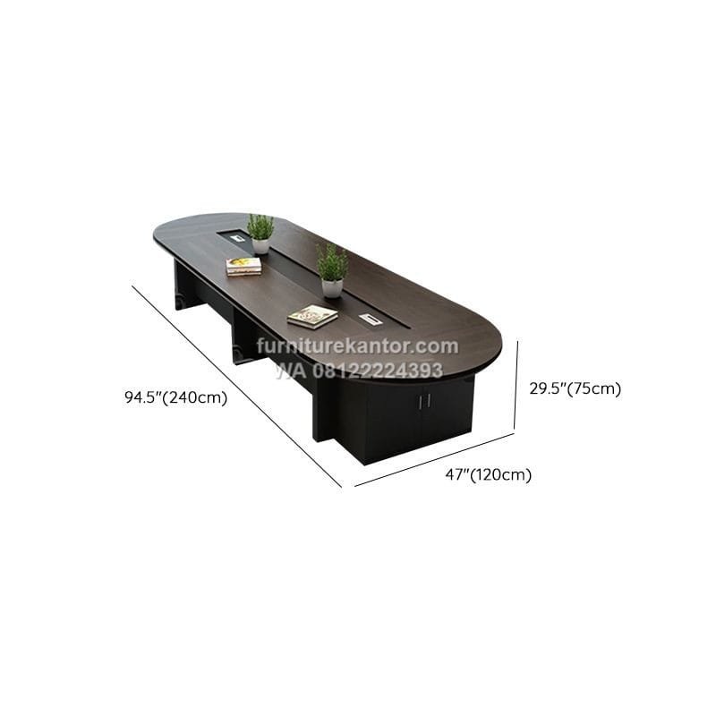Meja Meeting Kantor Oval Minimalis Modern Untuk 10 Kursi - Image 3
