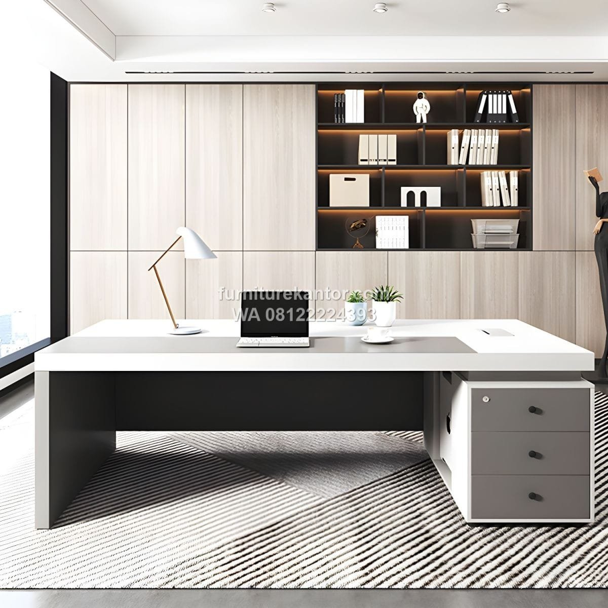 Meja Pimpinan Minimalis Modern Finishing HPL - Image 3