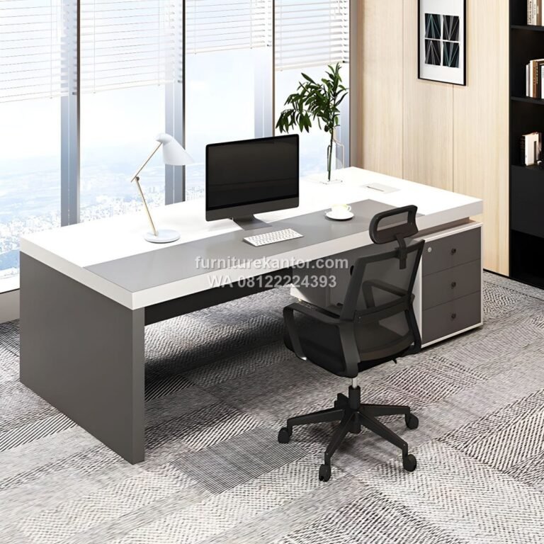 Meja Pimpinan Minimalis Modern Finishing HPL