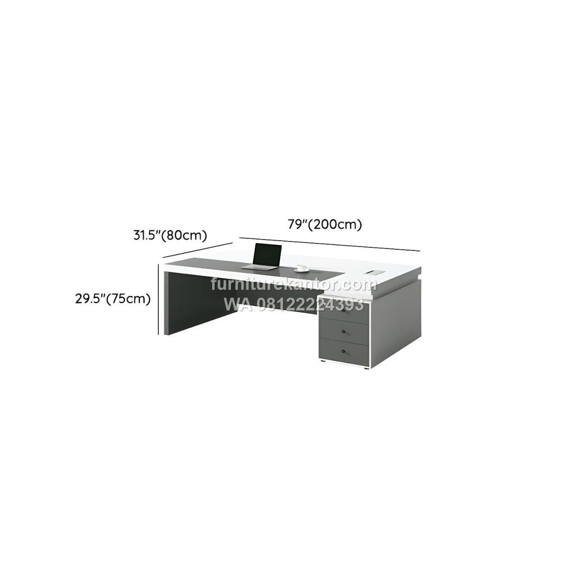 Meja Pimpinan Minimalis Modern Finishing HPL - Image 4