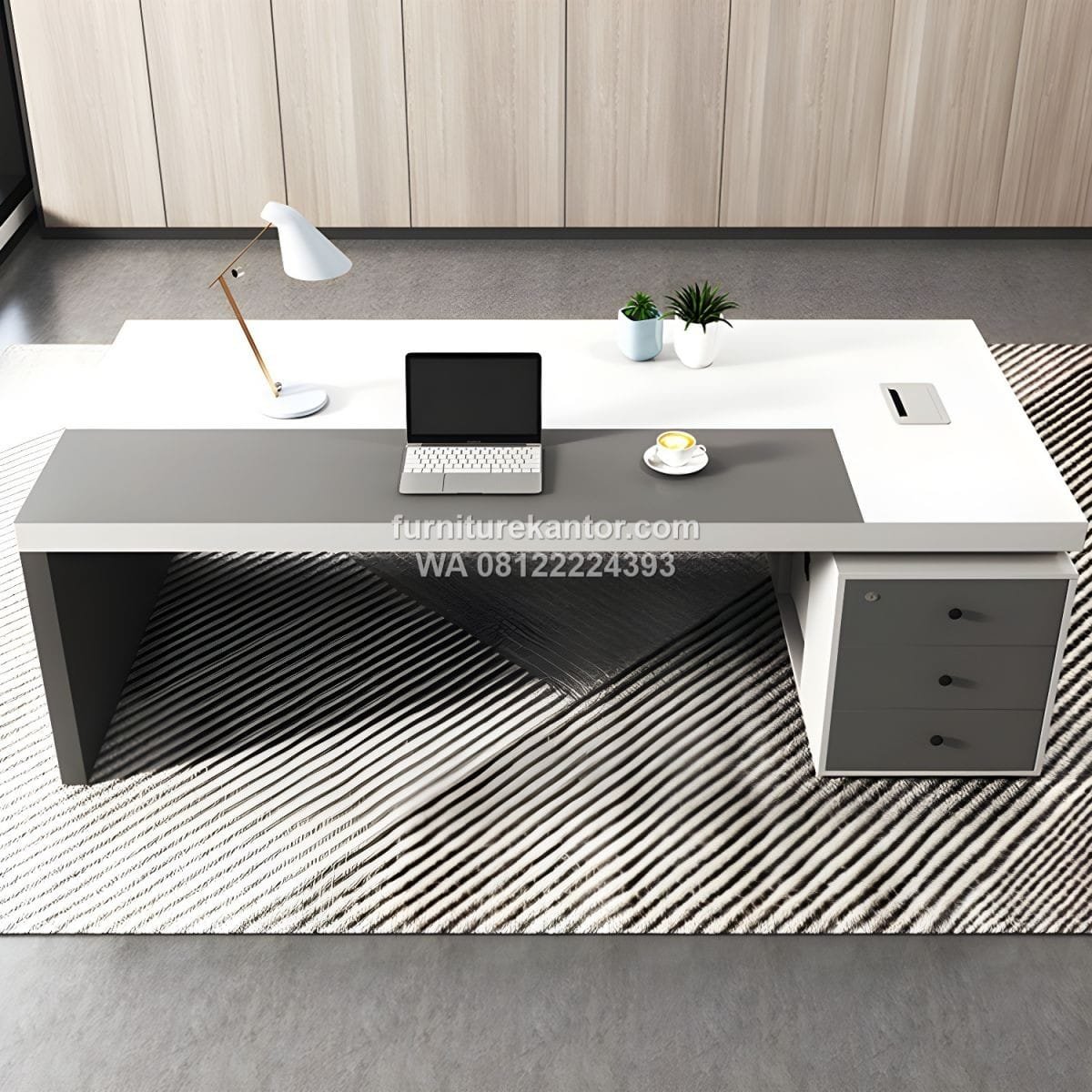Meja Pimpinan Minimalis Modern Finishing HPL - Image 2